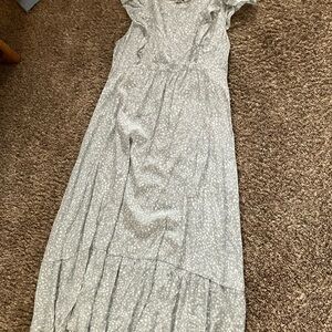 Seraphine Pale Blue Floral Ruffle-Tier Maxi Dress